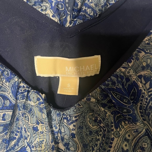 Michael Kors Blue Paisley Long Sleeve Dress - Picture 2 of 3